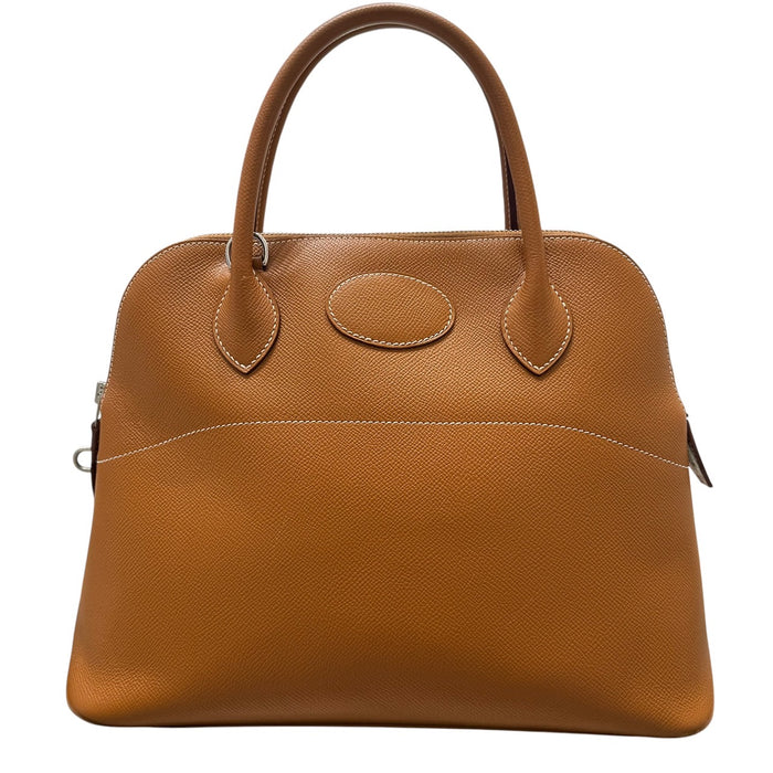 HERMES 愛馬仕 BOLIDE 31 EPSOM皮革 金棕色 銀扣