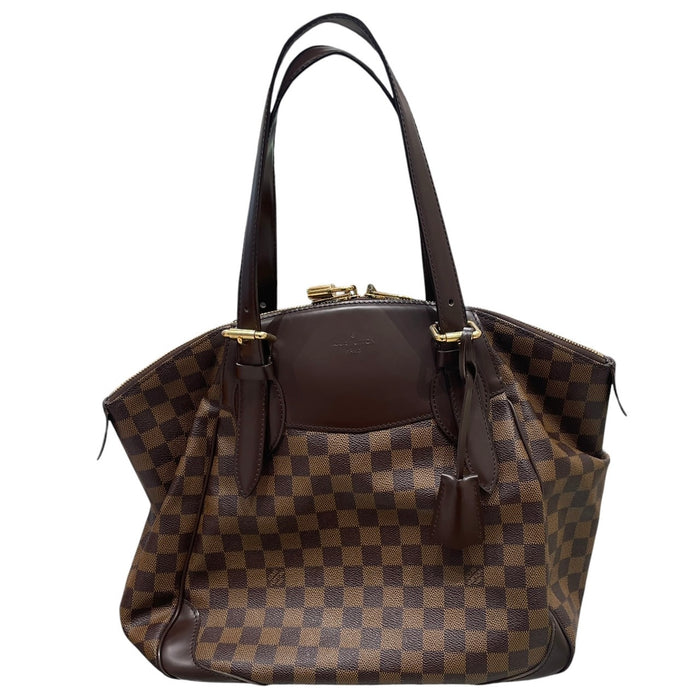 LOUIS VUITTON 路易威登 VERONA MM 棋盤格肩背包 PVC帆布 棋盤格 棕色 金釦