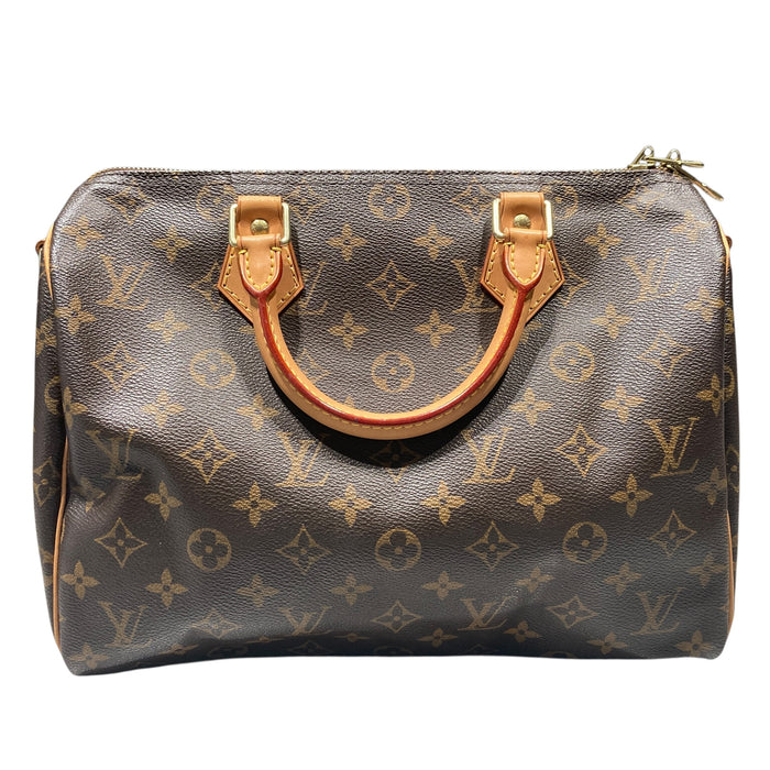 LOUIS VUITTON 路易威登 SPEEDY30 棕色 帆布 金釦