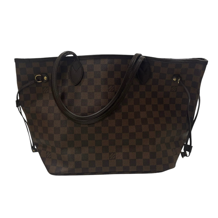 LOUIS VUITTON 路易威登 N51105 NEVERFULL MM M號托特包 PVC帆布 棋盤格 棕色 金釦