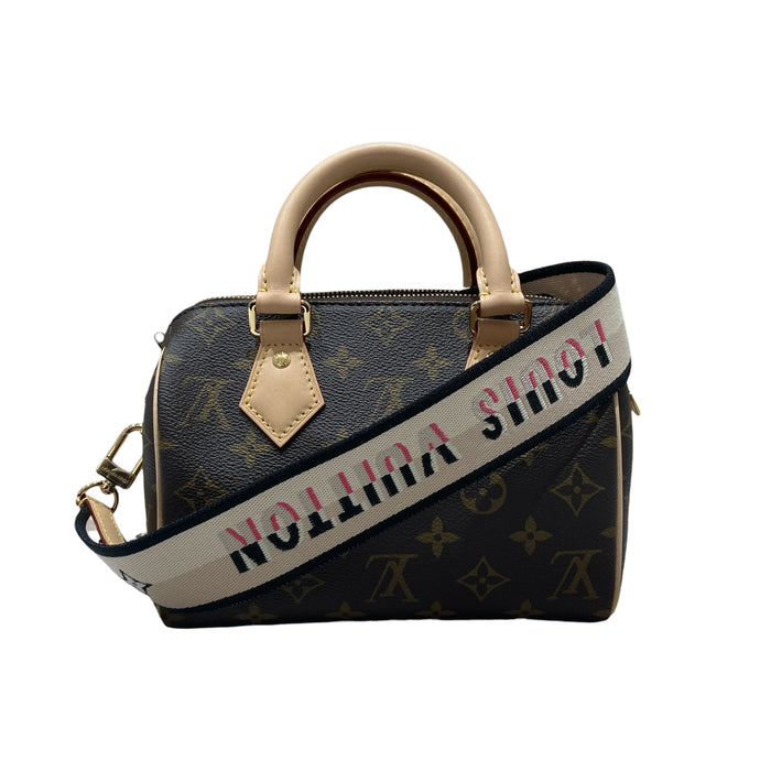 LOUIS VUITTON 路易威登 M46234 MONOGRAM SPEEDY20 老花手提側背包 PVC帆布 棕色 金釦