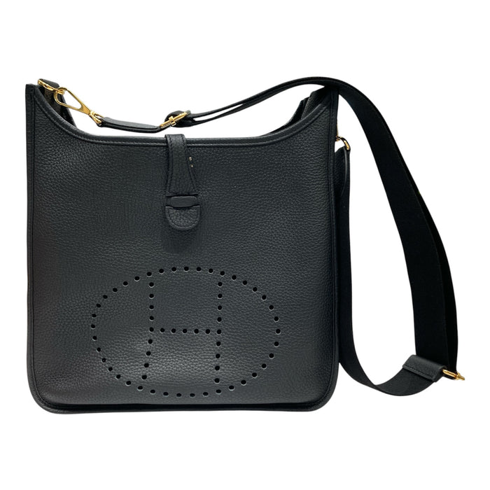 HERMES 愛馬仕 Evelyne III 29 肩背包 牛皮 黑色 金釦
