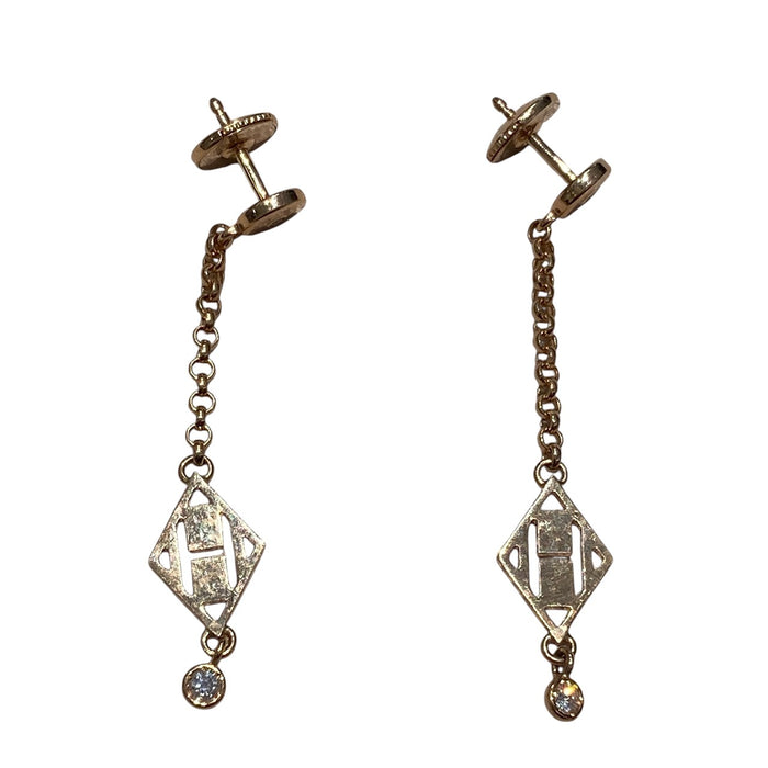HERMES 愛馬仕 GAMBADE H EARRINGS 18K 耳環 PG