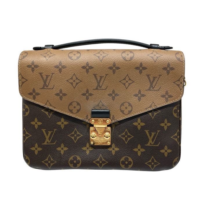 LOUIS VUITTON 路易威登 M44876 POCHETTE MÉTIS MONOGRAM REVERSE 老花郵差包 PVC帆布 棕色 金釦
