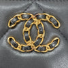 CHANEL 香奈兒 AP0949 19雙C金LOGO 羊皮 拉鍊零錢包 灰色