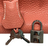 HERMES 愛馬仕 BIRKIN 30 手拿包 橘粉色 銀釦