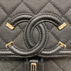 CHANEL 香奈兒 後背包 AS0926 菱格粒紋牛皮 黑色 淡金釦