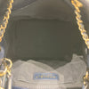 CHANEL 香奈兒 AS0894 CC Logo 菱格紋抽繩束口水桶包  深藍色 皮革 金釦