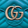 GUCCI 古馳 GG MARMONT 鍊條斜背包 皮革 仿舊金釦
