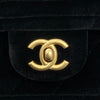 CHANEL 經典菱格紋雙蓋鏈條肩背包 絲絨 黑色 金色金具