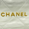CHANEL 香奈兒 肩背包 小牛皮 CHANEL22 白色 金釦