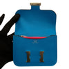 HERMES 愛馬仕 PFEUILLE CONSTANCE SLIM BICO 藍色 銀釦