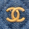 CHANEL 香奈兒 側背包 AP2463 牛仔金球相機包  藍色 金釦