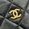 CHANEL 香奈兒 翻蓋扣包 造型鍊帶肩背包 牛皮 黑色 金扣