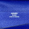 HERMES 愛馬仕 Béarn T刻 長夾 皮革 靛藍色 銀釦