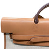 HERMES 愛馬仕 HERBAG MM  肩背包 素面 帆布 棕色 銀釦