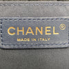 CHANEL 香奈兒 AS0894 CC Logo 菱格紋抽繩束口水桶包  深藍色 皮革 金釦