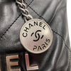 CHANEL 香奈兒 22 MINI 流浪側背包 亮面小牛皮 黑色 銀釦