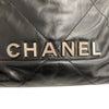 CHANEL 香奈兒 22 MINI 流浪側背包 亮面小牛皮 黑色 銀釦