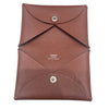 HERMES 愛馬仕 CALVI 楓葉紅色 皮革 銀釦