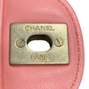 CHANEL 香奈兒 CLASSIC FLAP MINI20 V型紋 皮革 鏈條包 粉色