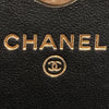 CHANEL 香奈兒 WOC BOY MINI 銀鍊側背包 魚子醬皮革 黑色 銀釦