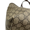 GUCCI 古馳 GG CANVAS TOTE BAG 帆布老花托特包 棕色 金釦