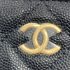 CHANEL 香奈兒 雙鏈子母化妝箱 AP3375 荔枝牛皮 黑色 金釦