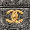CHANEL 香奈兒 CHANEL CF30 Jumbo 雙翻蓋 荔枝牛皮 肩背包 黑色 金釦