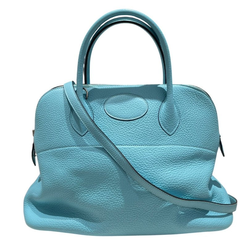 HERMES (愛馬仕) BOLIDE 31 TOGO 牛皮 藍色 銀釦