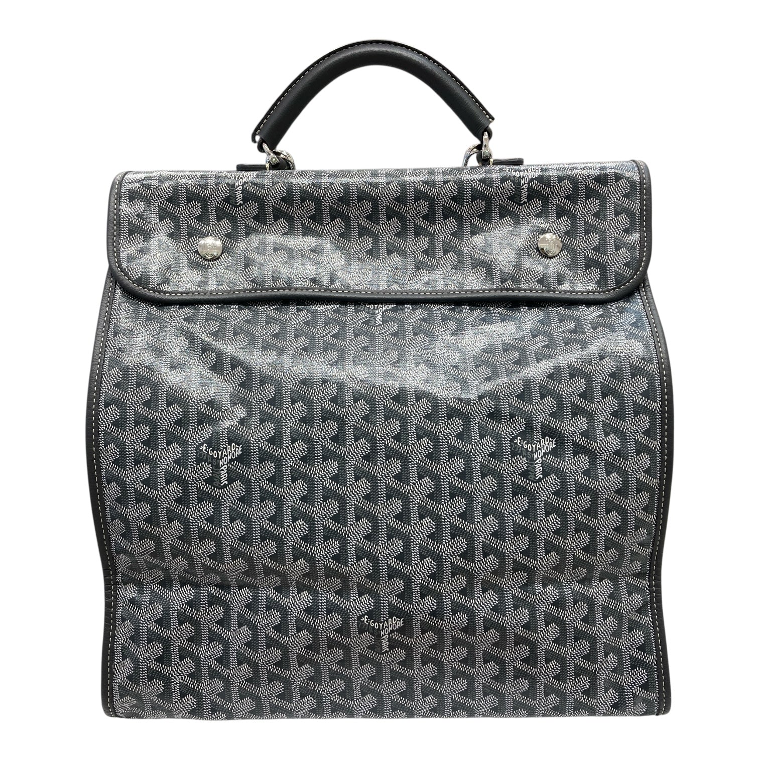 GOYARD 高雅德 Saint Léger PVC帆布 後背包 灰色 銀釦