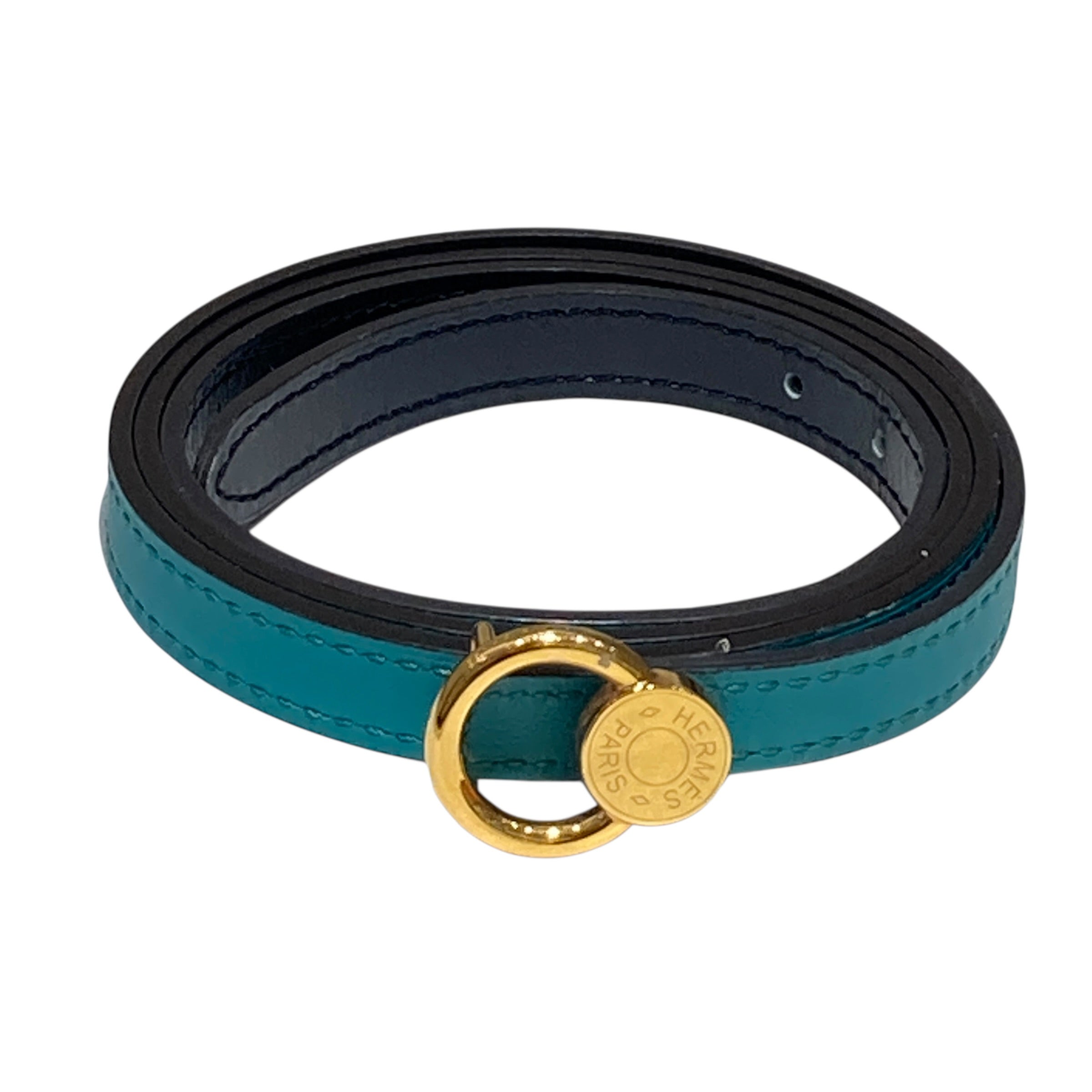 HERMES 愛馬仕 Hermès Loop Belt  湖水綠細皮帶 85cm 皮革 金釦