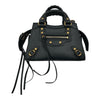 BALENCIAGA 巴黎世家 NEO CLASSIC NANO MINI機車包 牛皮 黑色 銀釦