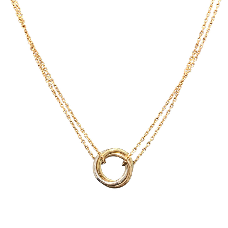 CARTIER 卡地亞 TRINITY NECKLACE 三環項鍊 K18PG  4.15g