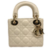 DIOR 迪奧 MINI LADY DIOR 白色 羊皮 淡金色