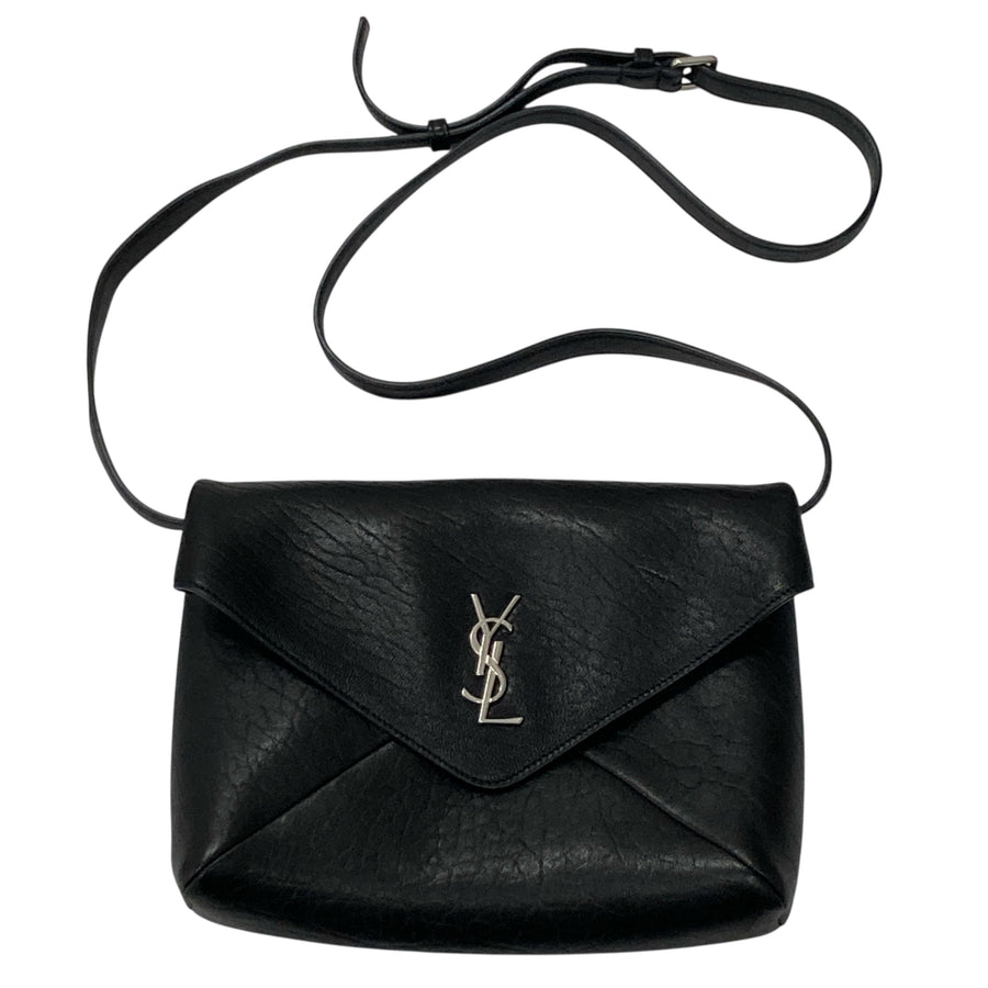 SAINT LAURENT 聖羅蘭 CASSANDRE MESSENGER 信封郵差包 山羊皮 肩背包 黑