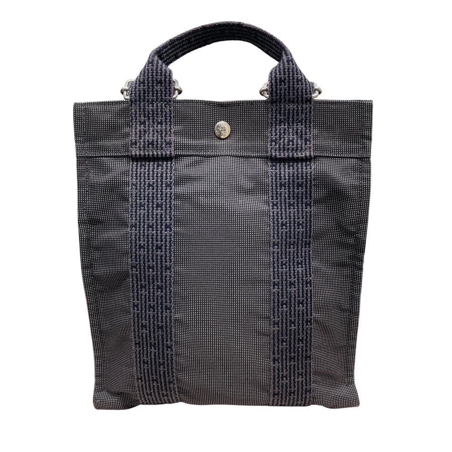 HERMES 愛馬仕 Herline a dos PM 後背包 帆布 灰色 銀釦