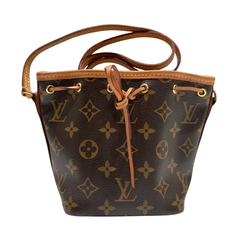 LOUIS VUITTON 路易威登 M41346 Nano Noé 迷你水桶包 PVC 老花 棕色 金釦