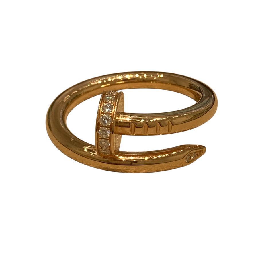 CARTIER 卡地亞 Juste un Clou CRB4094800 釘子系列 #49 戒指 18K PG 帶鑽