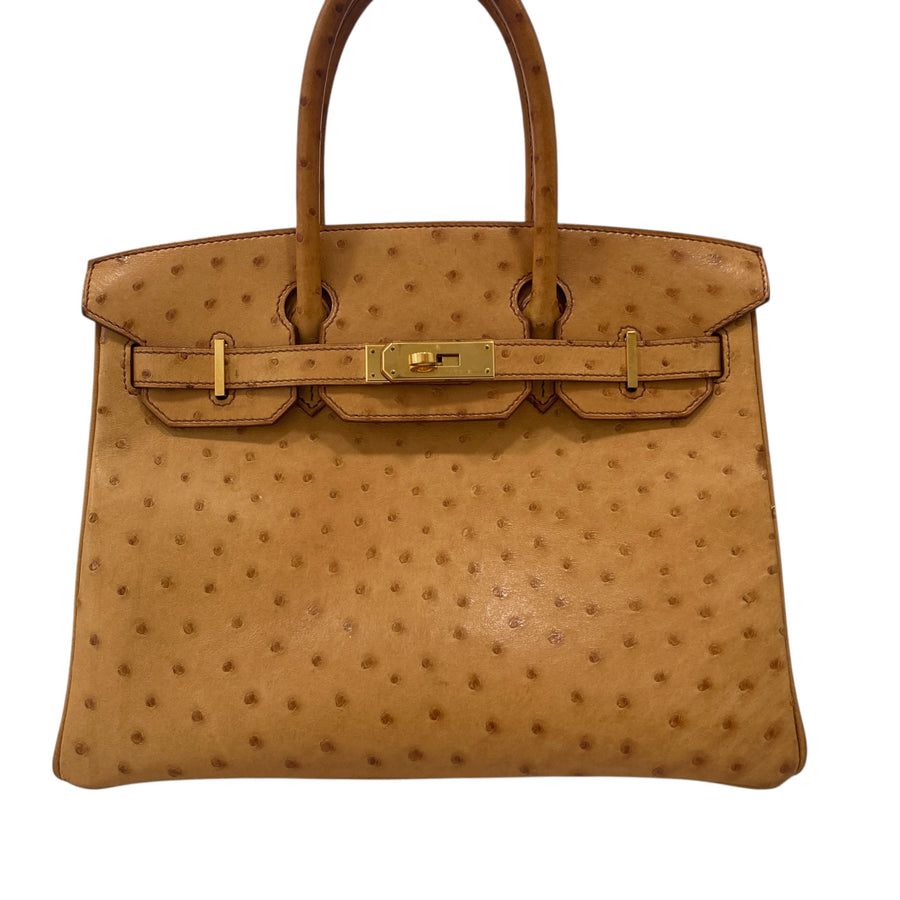 HERMES 愛馬仕 BIRKIN 30 手拿包 駱駝皮 金棕色 金釦