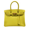 HERMES 愛馬仕 BIRKIN 30 手提包 檸檬黃 金釦
