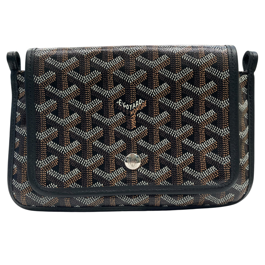 GOYARD 高雅德 PLUMET POCKET WALLET 信封斜背包 PVC帆布 黑色 銀釦