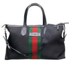 GUCCI 古馳 619750 經典綠紅帆布鎖 兩用托特包 黑色