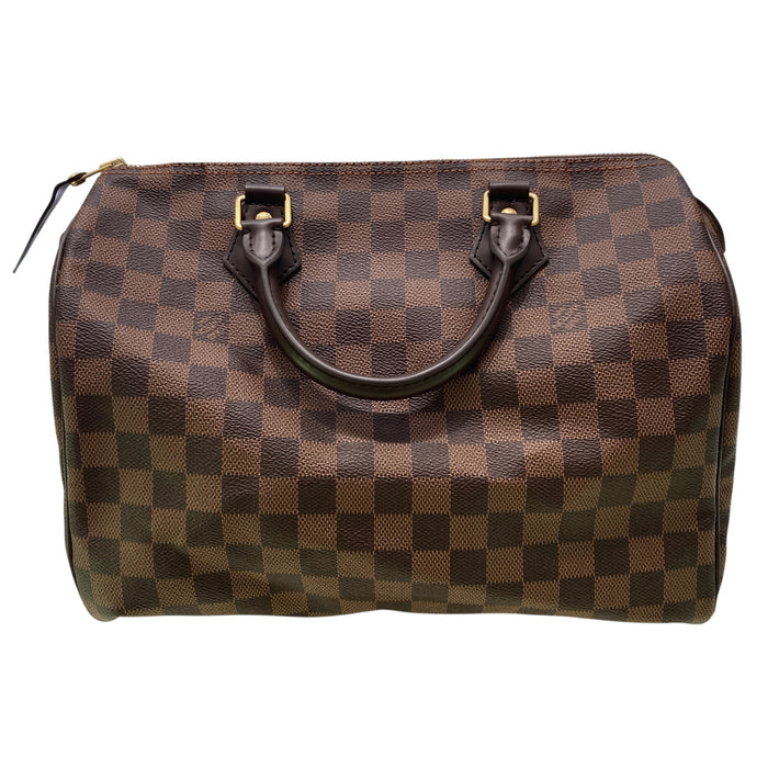 LOUIS VUITTON 路易威登 SPEEDY 30 深棕色 PVC帆布 金釦