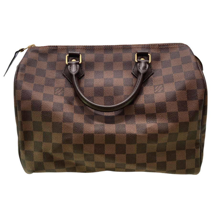 LOUIS VUITTON 路易威登 SPEEDY 30 深棕色 PVC帆布 金釦