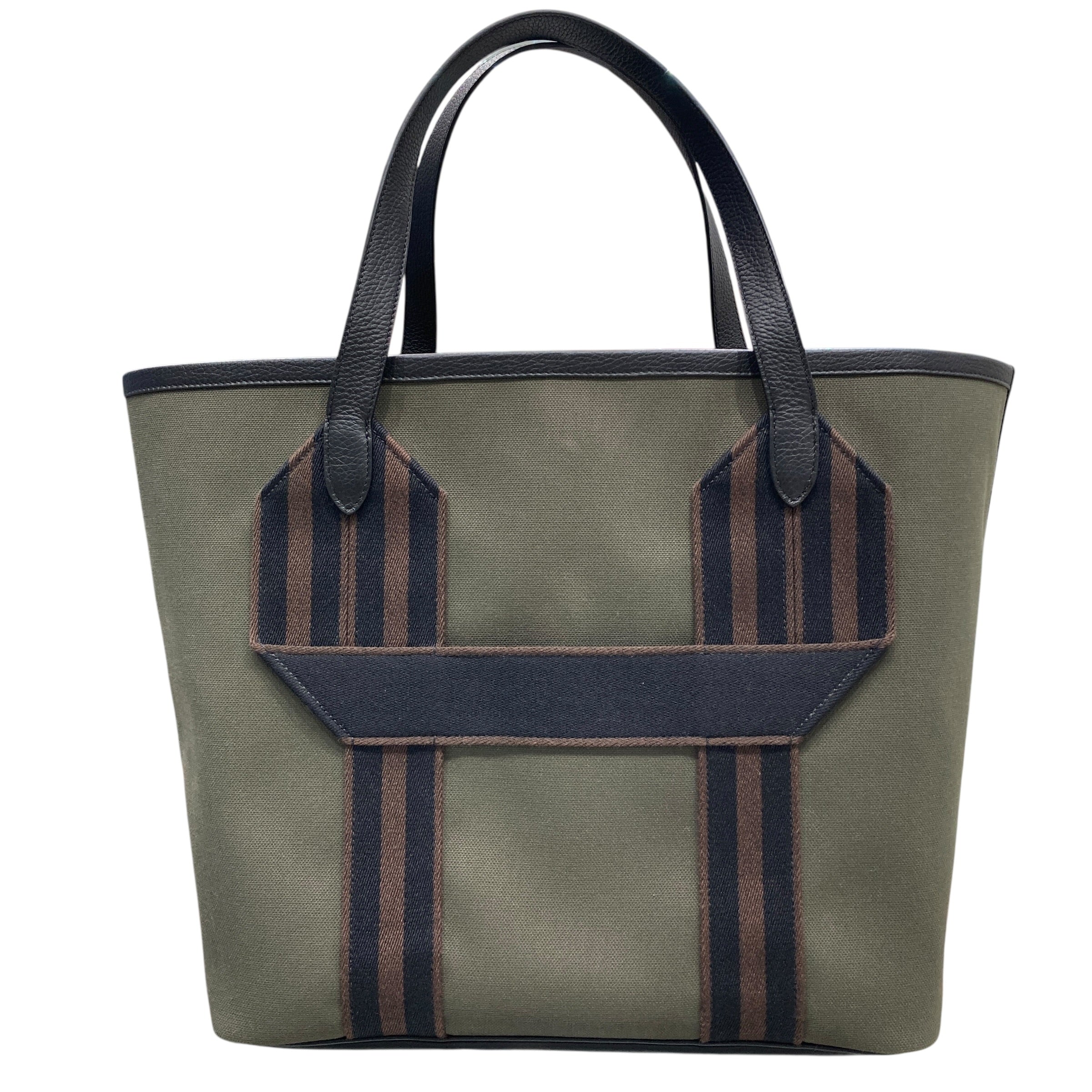 HERMES 愛馬仕 Pure Sangle 托特包 MM  H083894CAAB 軍用帆布 青銅綠