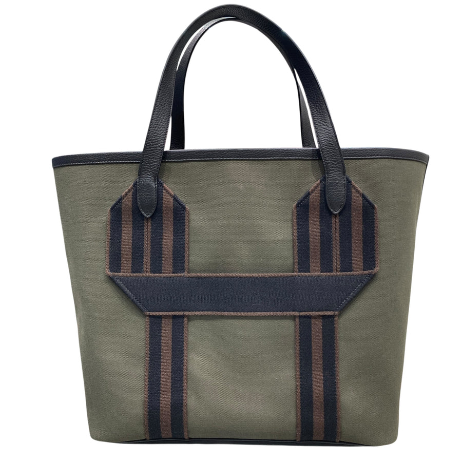 HERMES 愛馬仕 Pure Sangle 托特包 MM  H083894CAAB 軍用帆布 青銅綠