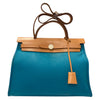 HERMES 愛馬仕 HERBAG31 外縫 ☐R刻 帆布 肩背包 藍綠色