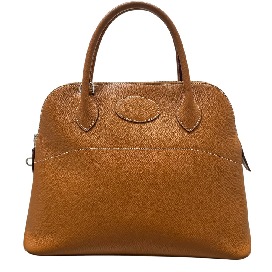 HERMES 愛馬仕 BOLIDE 31 EPSOM皮革 金棕色  銀扣