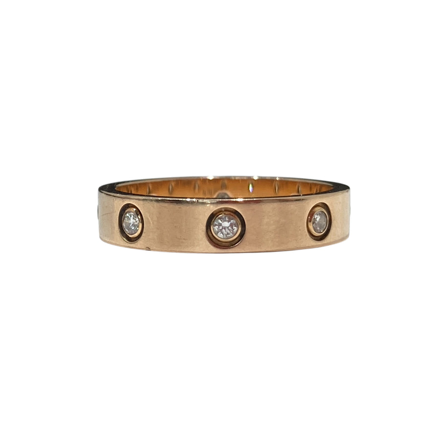 CARTIER 卡地亞 LOVE RING 8鑽 SIZE:54 Au750 玫瑰金 戒指